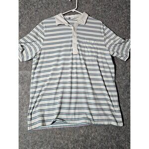 CRIQUET Mens XL Striped Short Sleeve Polo Shirt Pima Cotton Spandex Preppy